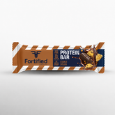 (Cookie Dough) Protein bar packaging with 'Fortified' branding on a white background